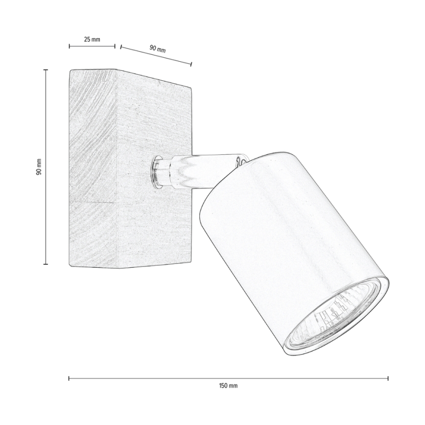 Seinävalaisin MANARA 1xGU10/5W/230V mänty - FSC-sertifioitu
