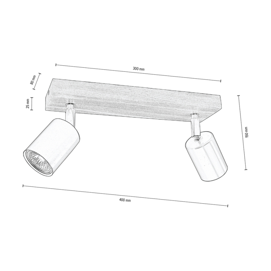 Katon kohdevalo MANARA 2xGU10/5W/230V mänty
