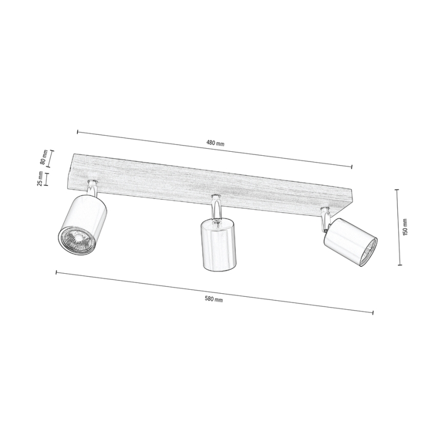 Katon kohdevalo MANARA 3xGU10/5W/230V mänty