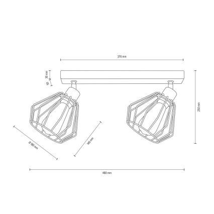 Katon kohdevalo VENTI 2xE27/15W/230V tammi