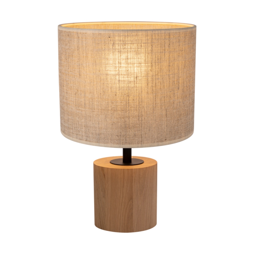 Pöytävalaisin KRETA 1xE27/25W/230V tammi/beige - FSC-sertifioitu