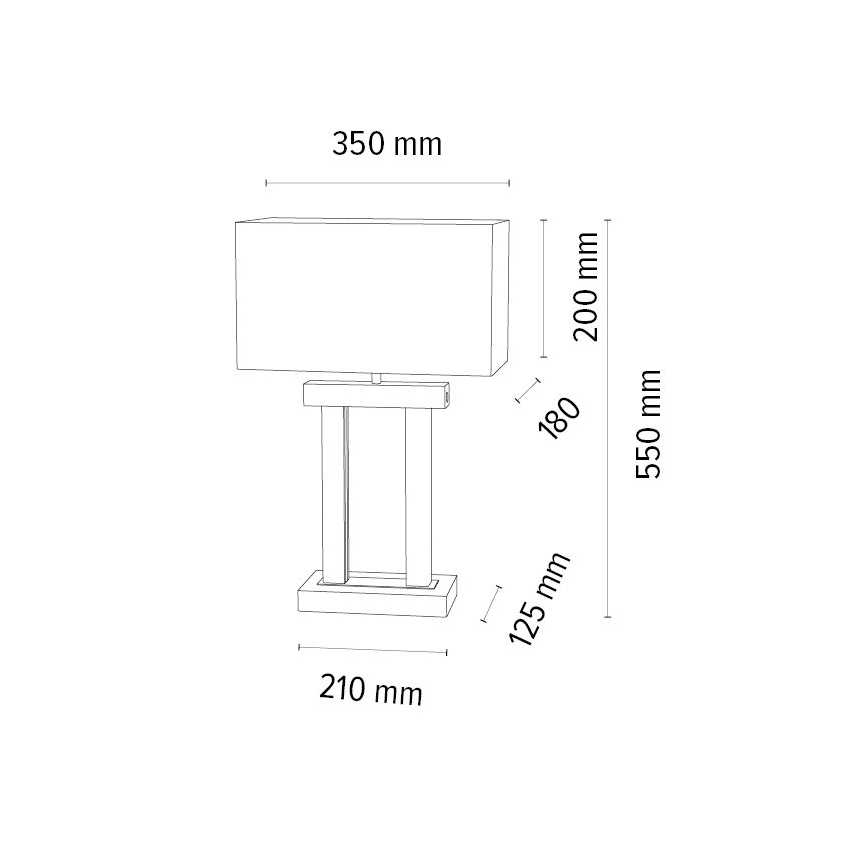 Himmennettävä LED-pöytävalaisin HAKON 1xE27/40W+ 2xLED/7,5W/230V 55 cm tammi