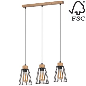 Spot-Light - Riippuvalaisin ORAZIO 3xE27/60W/230V tammi - FSC-sertifioitu