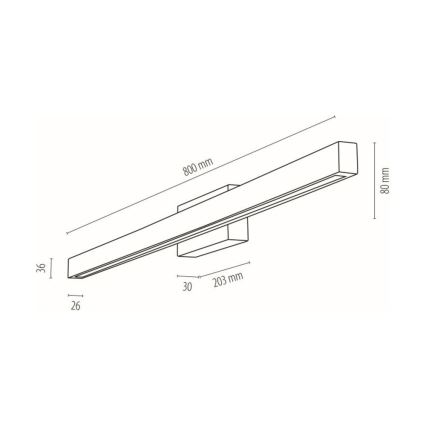 LED-seinävalaisin kylpyhuoneeseen AQUAVIVA LED/12W/230V 80 cm IP44 tammi – FSC sertifioitu