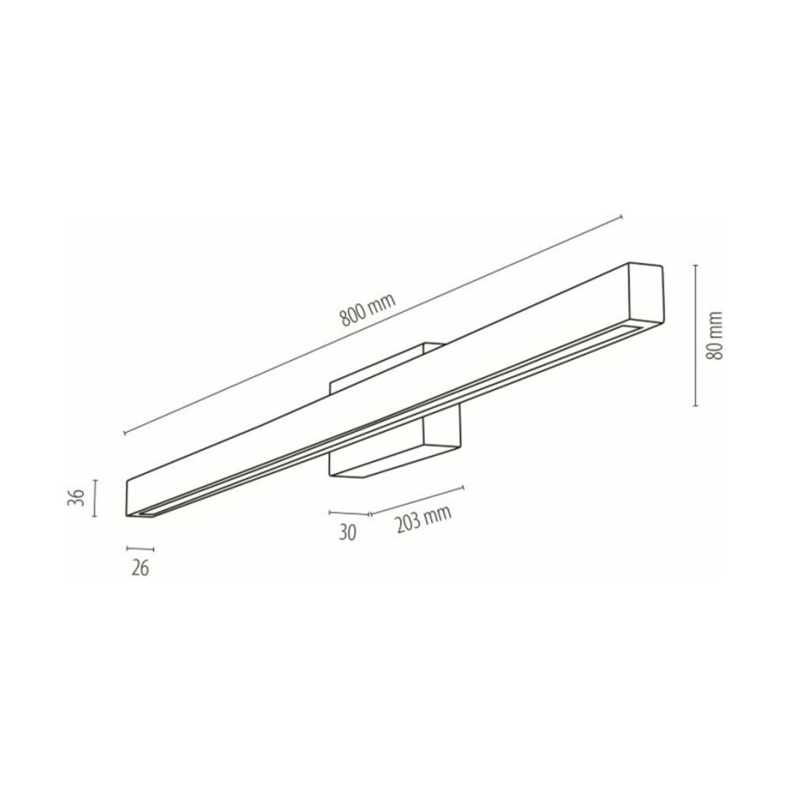 LED-seinävalaisin kylpyhuoneeseen AQUAVIVA LED/12W/230V 80 cm IP44 tammi – FSC sertifioitu