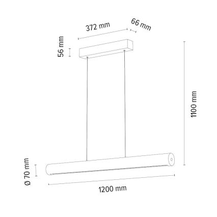 Himmennettävä LED-kattokruunu johdossa CONOR LED/34,5W/230V tammi – FSC sertifioitu
