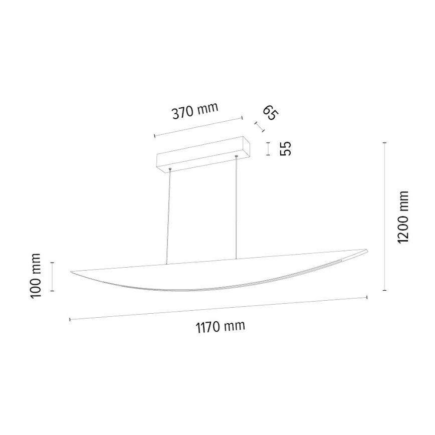 Himmennettävä LED-kattokruunu johdossa DUBAI LED/14W/230V tammi – FSC sertifioitu