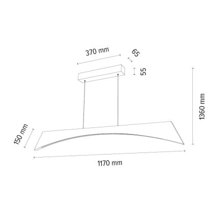 Himmennettävä LED-kattokruunu johdossa ZIAD LED/14W/230V tammi – FSC sertifioitu