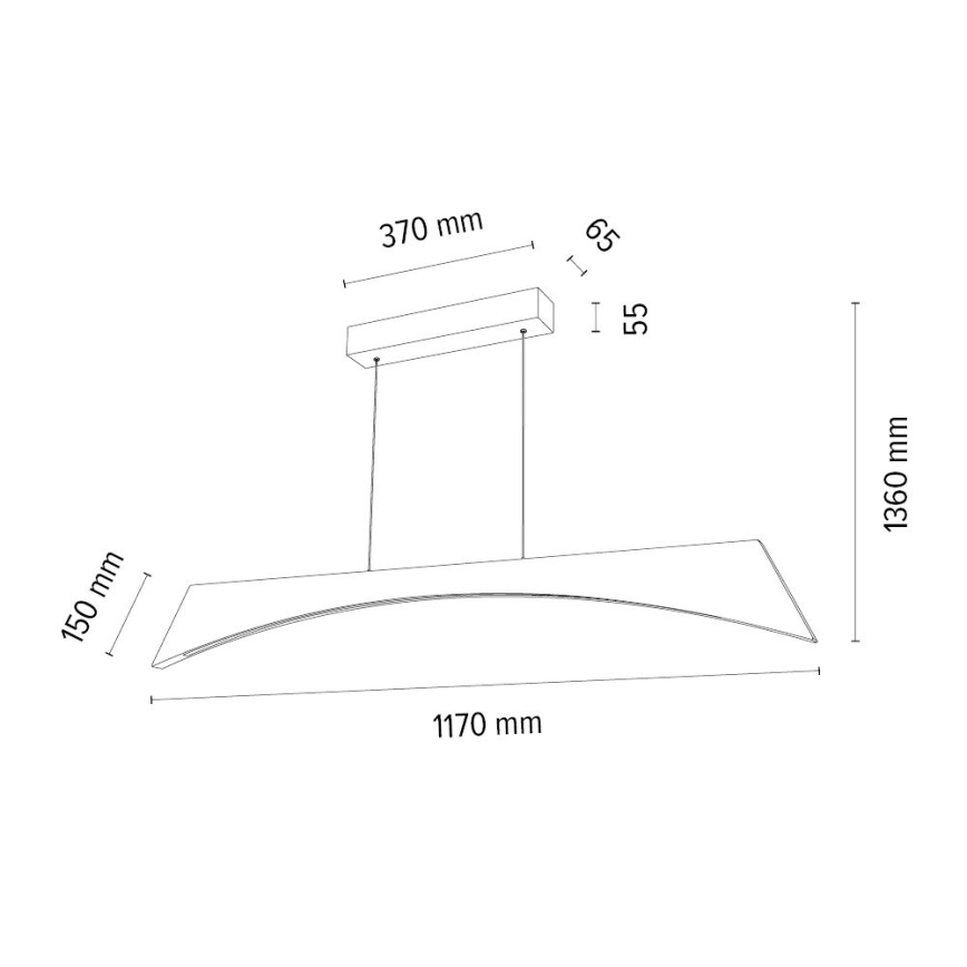 Himmennettävä LED-kattokruunu johdossa ZIAD LED/14W/230V tammi – FSC sertifioitu