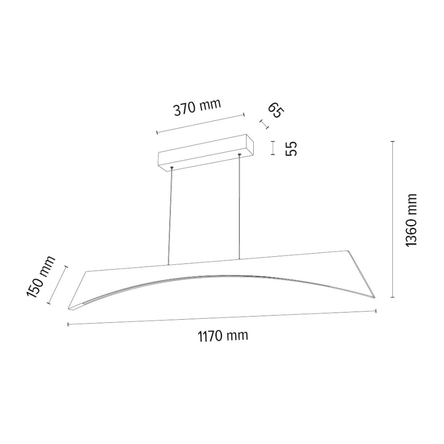 Himmennettävä LED-kattokruunu johdossa ZIAD LED/14W/230V tammi – FSC sertifioitu