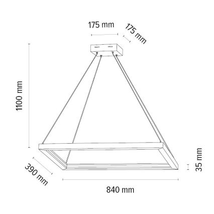 Himmennettävä LED-kattokruunu johdossa LEGNO LED/31,5W/230V tammi – FSC sertifioitu