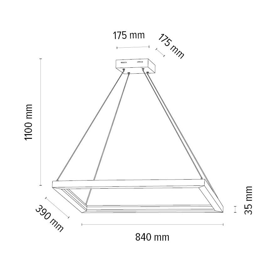 Himmennettävä LED-kattokruunu johdossa LEGNO LED/31,5W/230V tammi – FSC sertifioitu