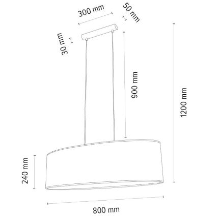 Kattokruunu johdossa MERCEDES 2xE27/40W/230V ruskea/tammi – FSC sertifioitu