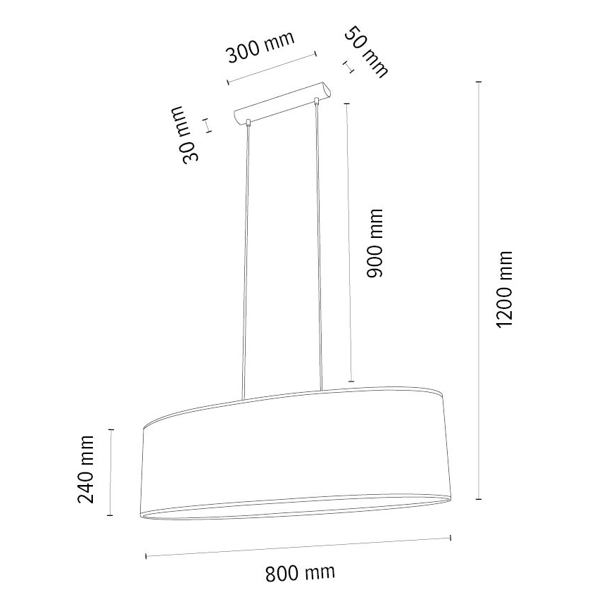 Kattokruunu johdossa MERCEDES 2xE27/40W/230V ruskea/tammi – FSC sertifioitu