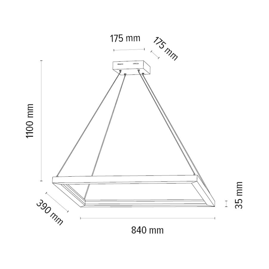 Himmennettävä LED-kattokruunu johdossa LEGNO 2xLED/33W/230V tammi – FSC sertifioitu