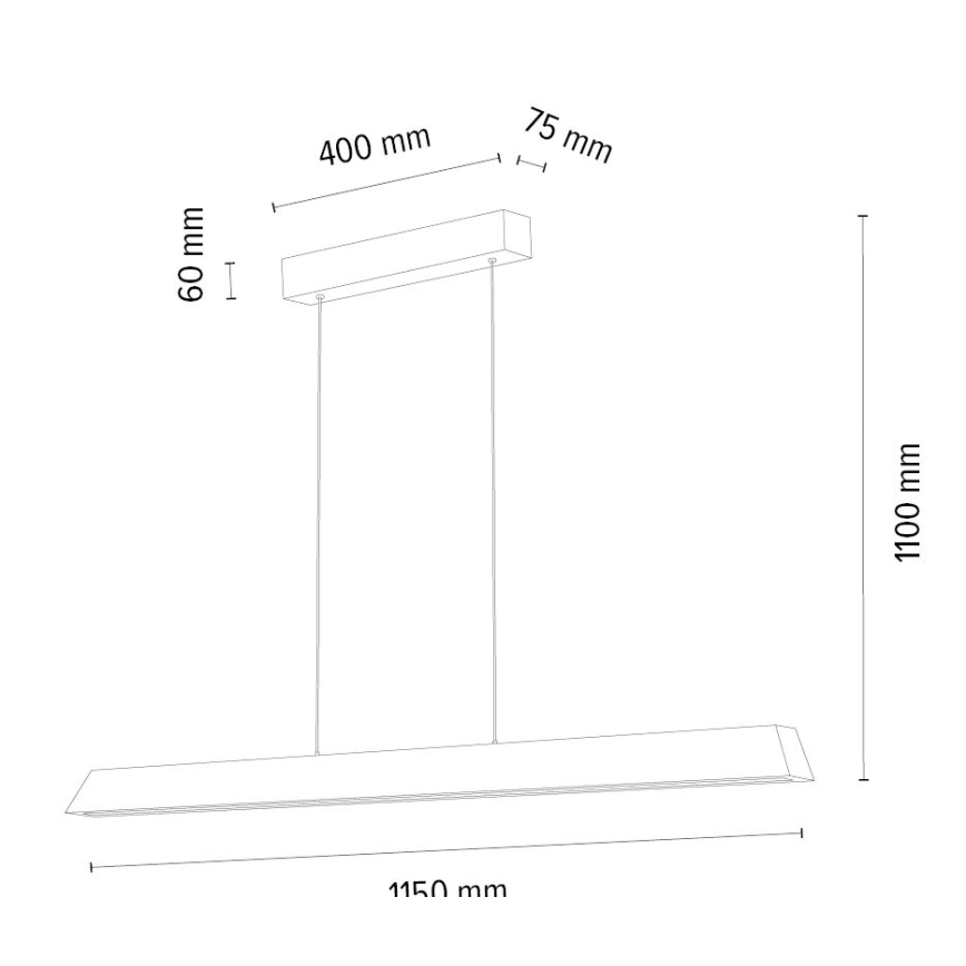 Himmennettävä LED-kattokruunu johdossa DEROTT 3xLED/14W/230V tammi – FSC sertifioitu
