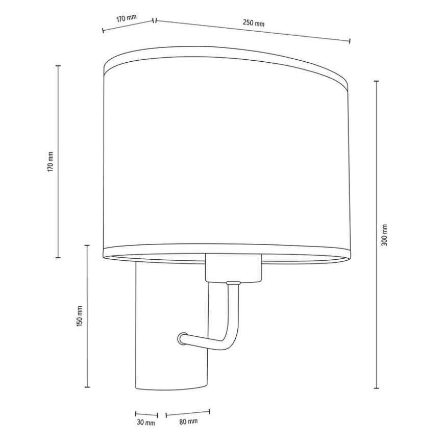 Seinävalaisin MERCEDES 1xE27/25W/230V kerma/tammi – FSC sertifioitu