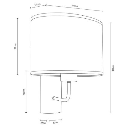Seinävalaisin MERCEDES 1xE27/25W/230V valkoinen/tammi – FSC sertifioitu