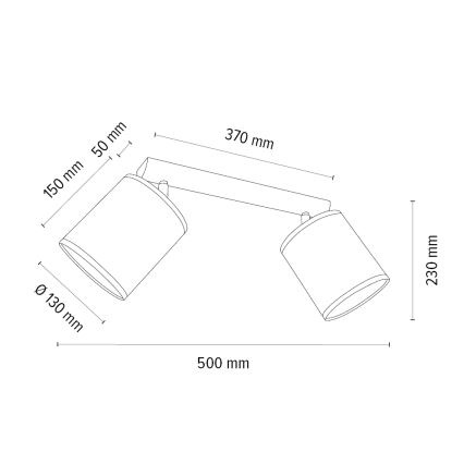 Kohdevalo BENITA 2xE27/25W/230V kerma/tammi – FSC sertifioitu