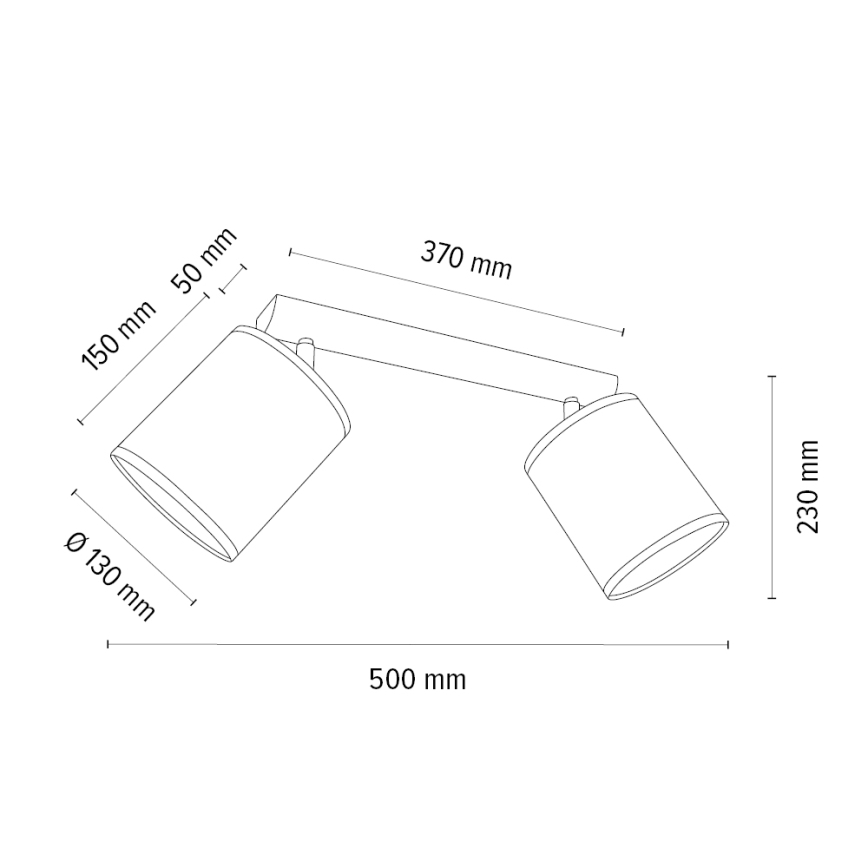 Kohdevalo BENITA 2xE27/25W/230V kerma/tammi – FSC sertifioitu