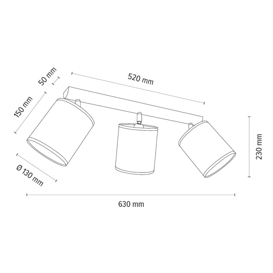 Kohdevalo BENITA 3xE27/25W/230V kerma/tammi – FSC sertifioitu