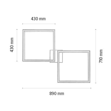 Himmennettävä LED-kattovalaisin RAMME 2xLED/24W/230V tammi – FSC sertifioitu