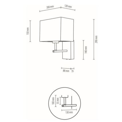 Seinävalaisin BOHO 1xE27/25W/230V tammi – FSC sertifioitu
