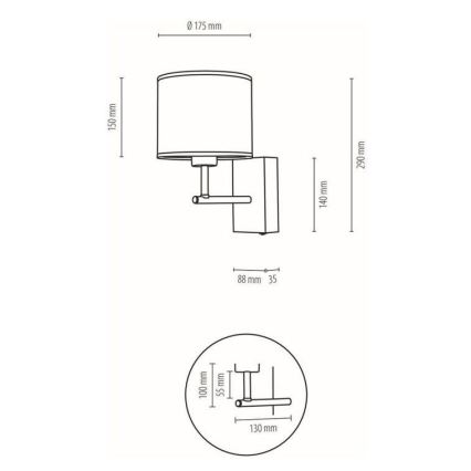Seinävalaisin BOHO 1xE27/25W/230V tammi – FSC sertifioitu