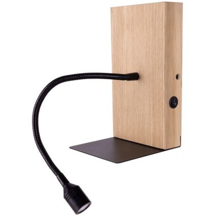Seinävalaisin LECTOR LED/2,5W/230V USB tammi – FSC sertifioitu