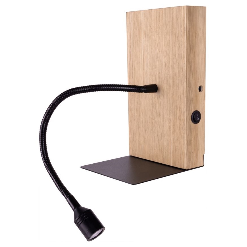 Seinävalaisin LECTOR LED/2,5W/230V USB tammi – FSC sertifioitu