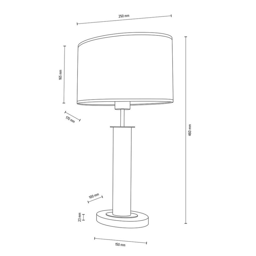 Pöytävalaisin MERCEDES 1xE27/40W/230V 46 cm valkoinen/tammi – FSC sertifioitu