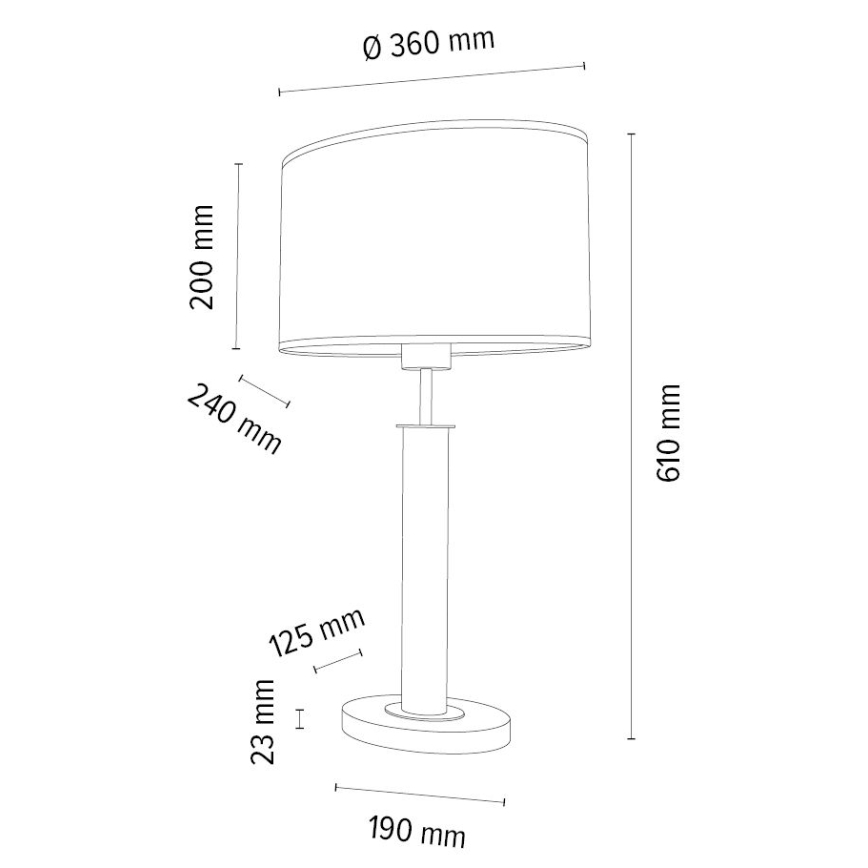 Pöytävalaisin MERCEDES 1xE27/40W/230V 60 cm ruskea/tammi – FSC sertifioitu