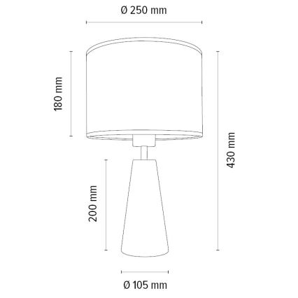Pöytävalaisin MERCEDES 1xE27/40W/230V halkaisija 43 cm kerma/tammi – FSC sertifioitu
