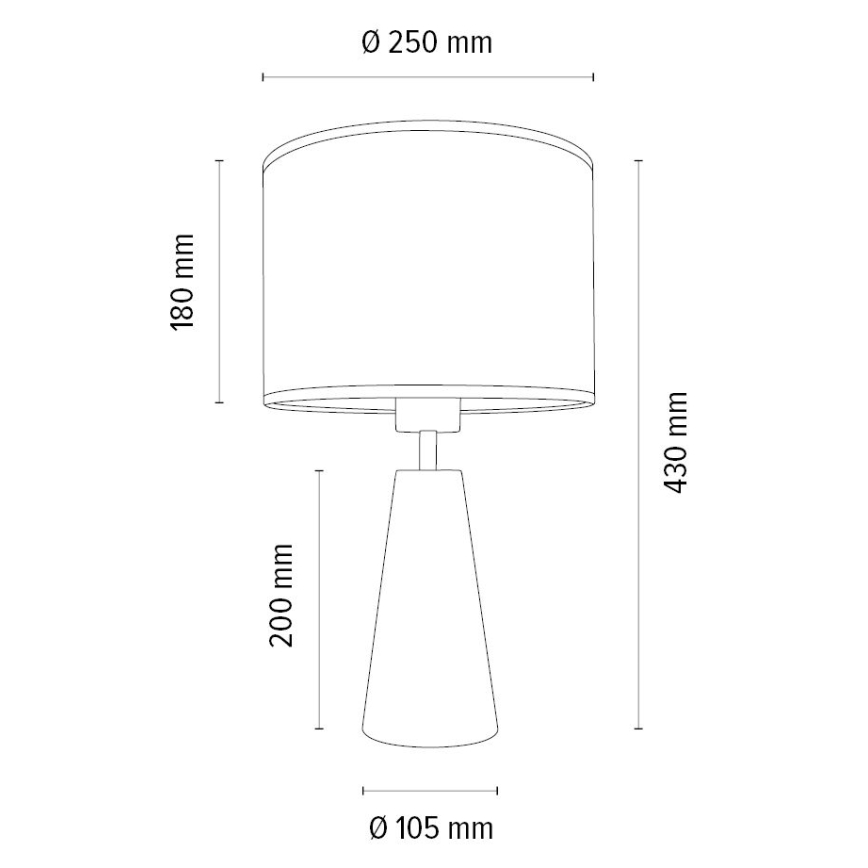 Pöytävalaisin MERCEDES 1xE27/40W/230V halkaisija 43 cm ruskea/tammi – FSC sertifioitu