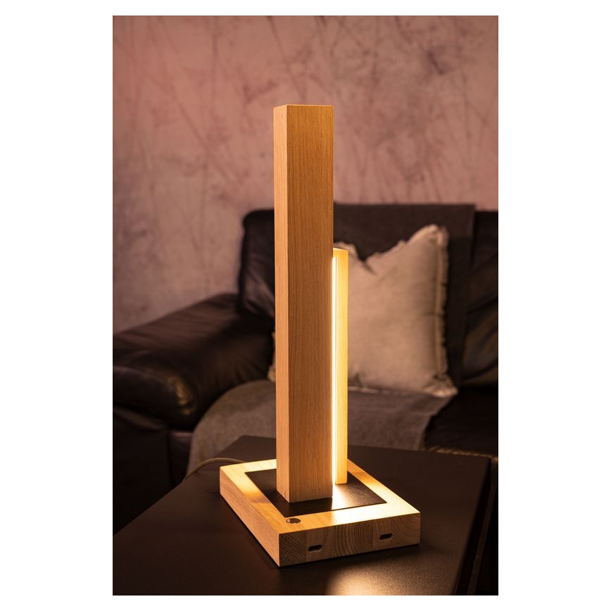 Himmennettävä LED-pöytävalaisin SOHO BLACK LED/10W/230V 45 cm tammi – FSC sertifioitu