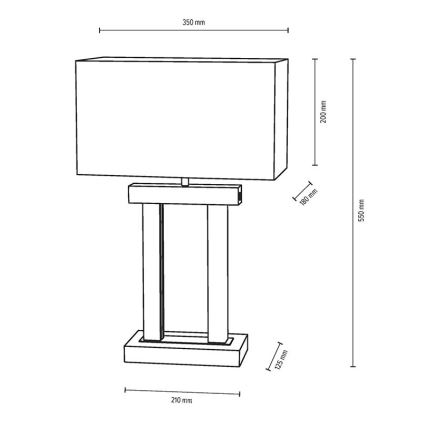Himmennettävä LED-pöytävalaisin HAKON 1xE27/40W+2xLED/7,5W/230V 55 cm tammi – FSC sertifioitu