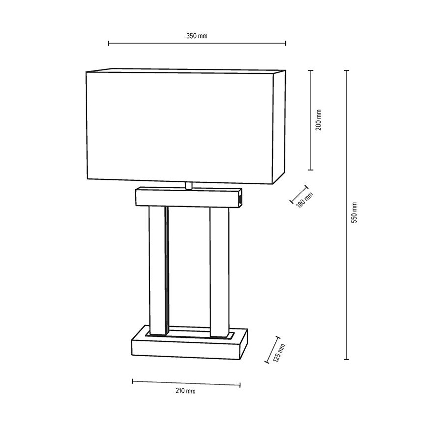Himmennettävä LED-pöytävalaisin HAKON 1xE27/40W+2xLED/7,5W/230V 55 cm tammi – FSC sertifioitu