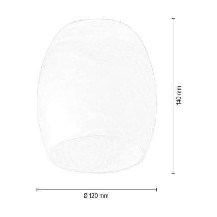 Vaihtovarjostin kattokruunulle ja seinävalaisimelle PISA E27 halkaisija 12 cm valkoinen