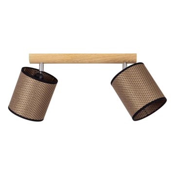 Spottivalaisin BENITA 2xE27/25W/230V ruskea/tammi