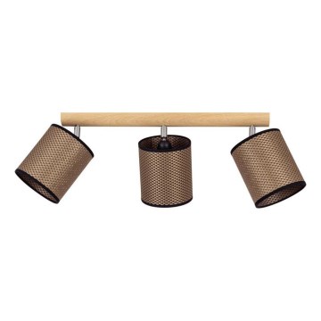 Spottivalaisin BENITA 3xE27/25W/230V ruskea/tammi