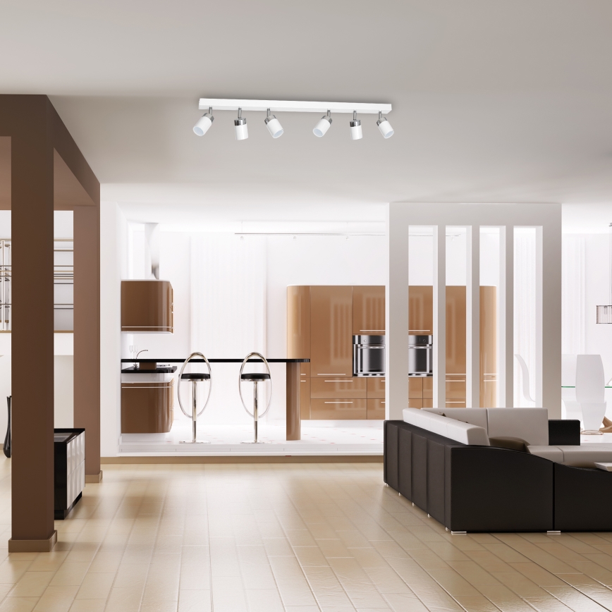 Spottivalaisin JOKER 6xGU10/25W/230V valkoinen/kiiltävä kromi