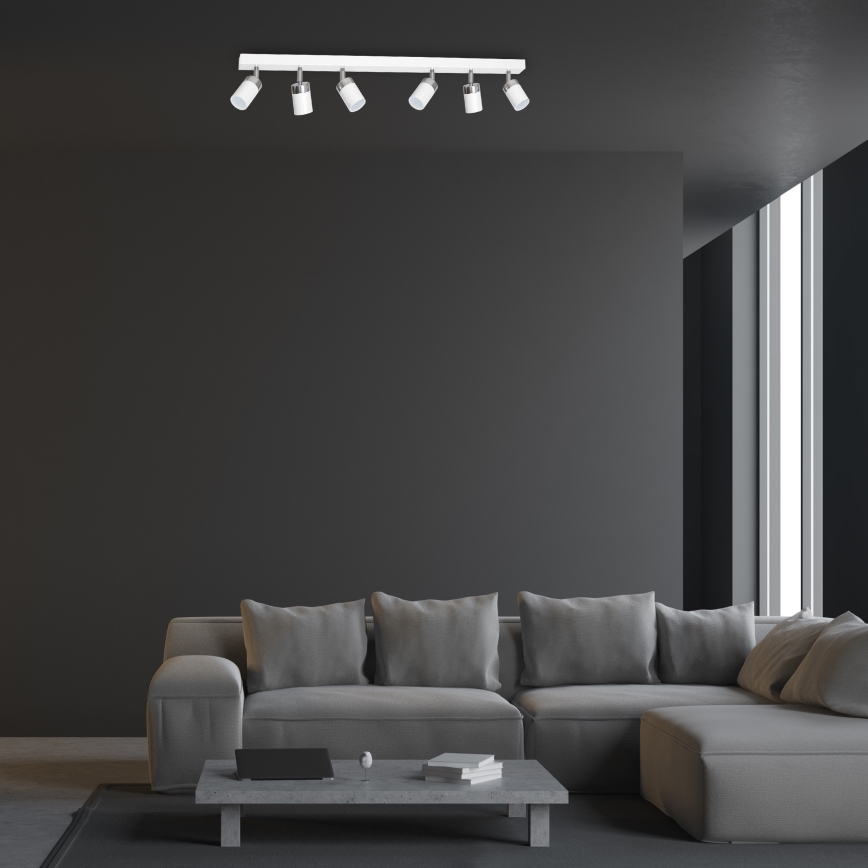 Spottivalaisin JOKER 6xGU10/25W/230V valkoinen/kiiltävä kromi