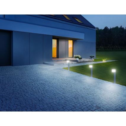Steinel 055486 - LED-ulkolamppu anturilla CUBO LED/9,5W/230V IP44 hopea