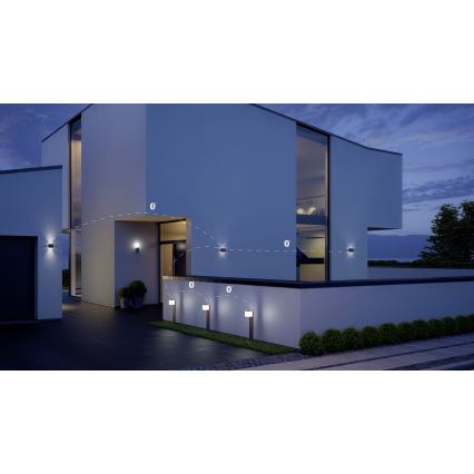 Steinel 055486 - LED-ulkolamppu anturilla CUBO LED/9,5W/230V IP44 hopea