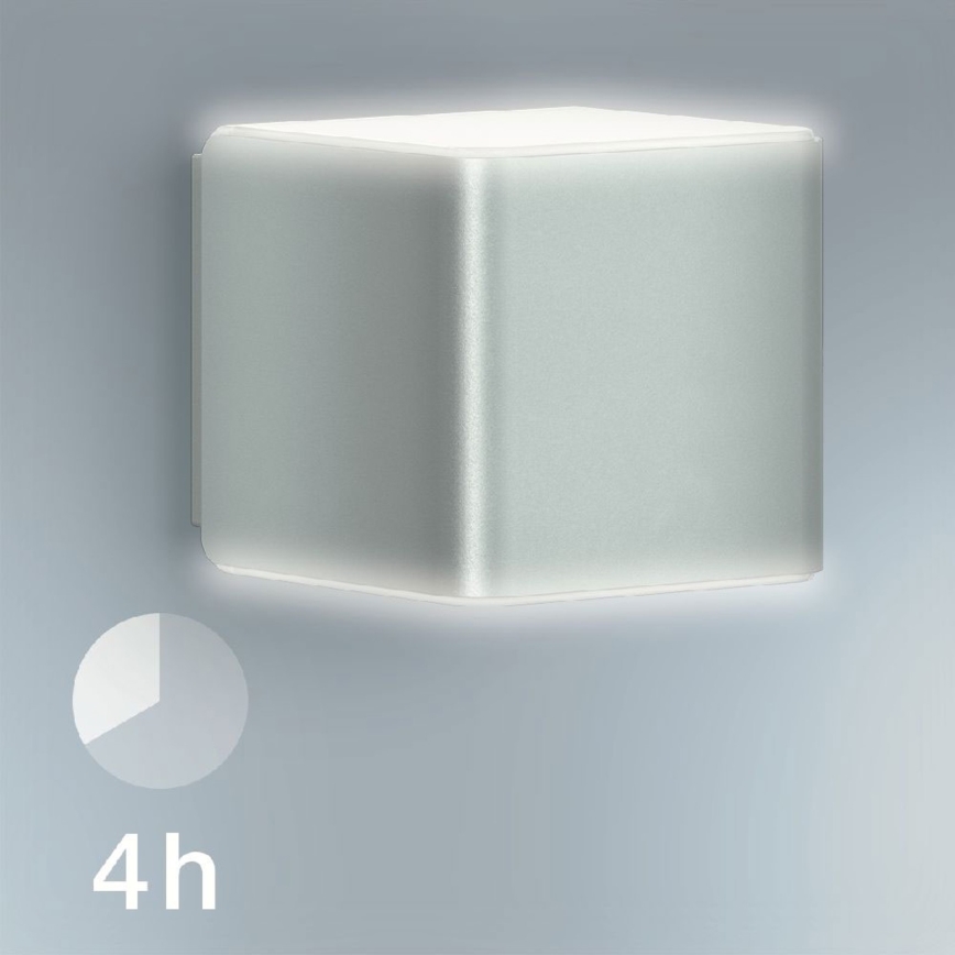 Steinel 055547 - LED-ulkovalaisin anturilla L 840 LED/9,5W/230V IP44 hopea