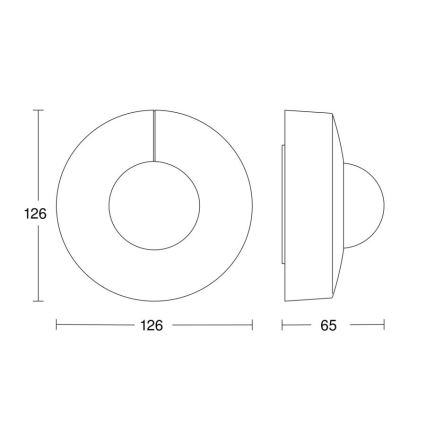 Steinel 057251 - Liiketunnistin IS 3360 DALI-2 IP54 pyöreä valkoinen