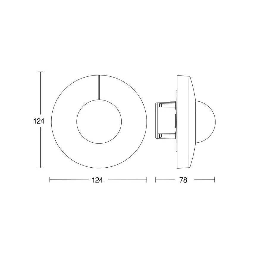 Steinel 057268 - Liiketunnistin IS 3360 DALI-2 IP20 pyöreä valkoinen