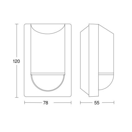 Steinel 057664 - Infrapuna-anturi ulkokäyttöön IS 2180-2 230V IP54 antrasiitti