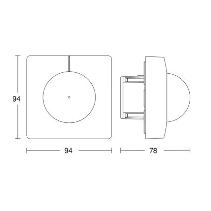 Steinel 058265 - Liiketunnistin IS 345 V3 KNX neliö valkoinen