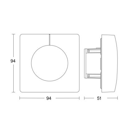 Steinel 058326 - Valotunnistin Dual V3 KNX neliö valkoinen